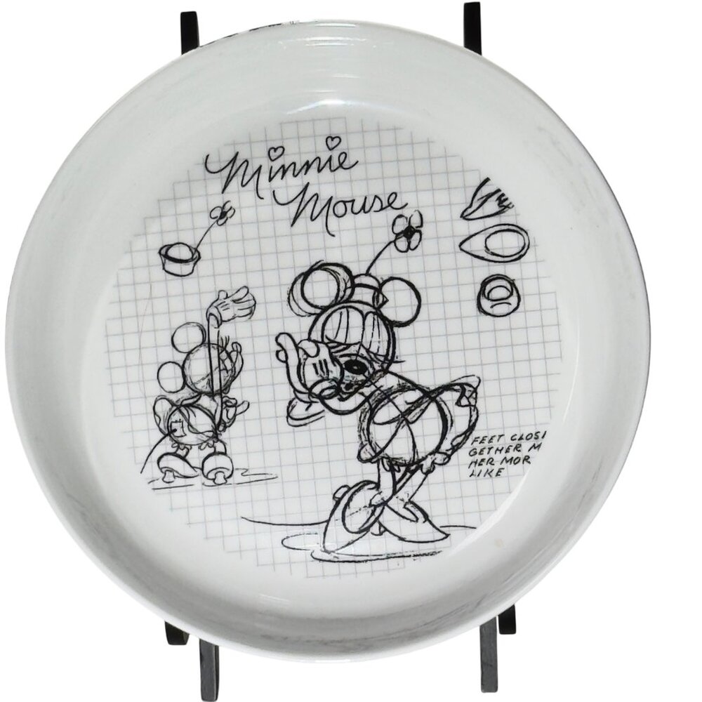 Disney Minnie Mouse Ceramic Bowl Grid Artwork Dishwasher  Microwave Safe 8.5"